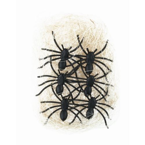 Pavúky so slamou na dekorovanie 5 x 1 x 4 cm, 6 ks
