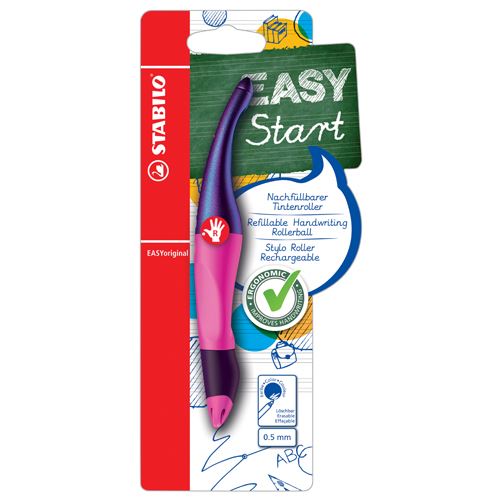 Roller guľôčkový STABILO EASY original Holograph pre pravákov, ružový