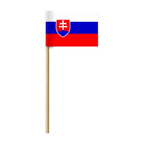 Slovenská vlajka papierová s drevenou paličkou 21x50 cm