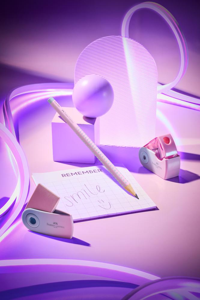 FABER-CASTELL Tužka Faber-Castell 2 (B) + guma + ořezávátko Flow Edition (Blushing Sky sada)