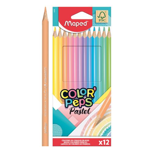 Farebné ceruzky MAPED Color' Peps Pastel 12 ks