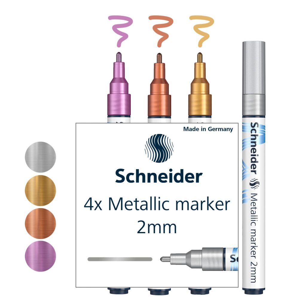SCHNEIDER Popisovač Schneider Paint-It 011 Metalický, sada 4 ks, hrot 2 mm