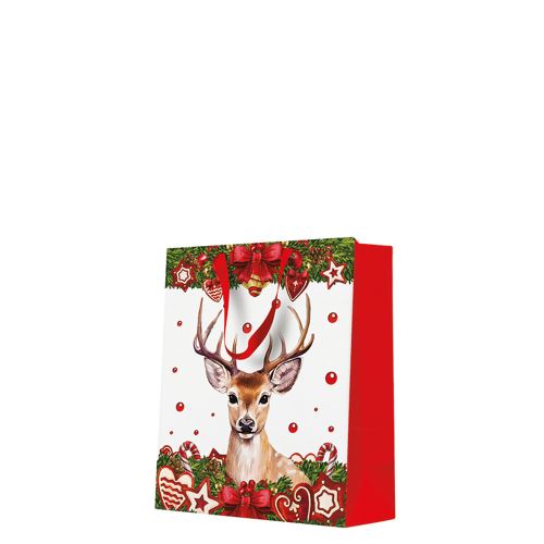 Dárková taška stredne velká - Red deer 20x10x25 cm