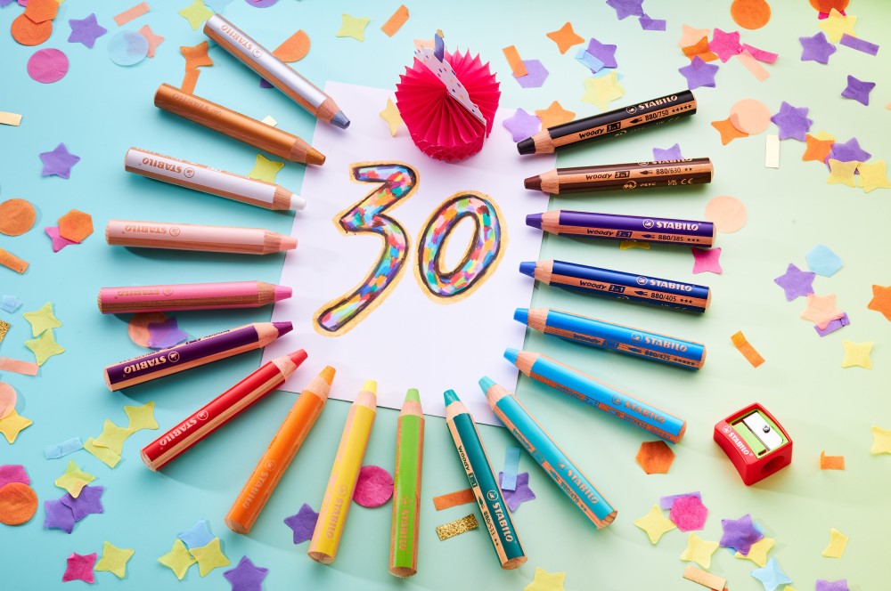 Pastelky STABILO woody 3 v 1 - barvička, vodovka, voskovka (6 ks) Tiger