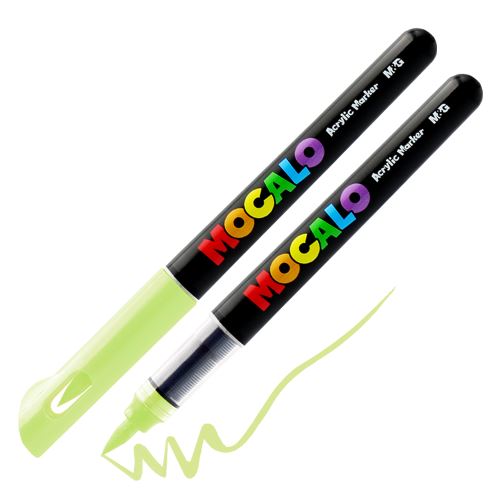 Popisovač M&G MOCALO Acrylic Marker, štětcový hrot - světle zelený 538