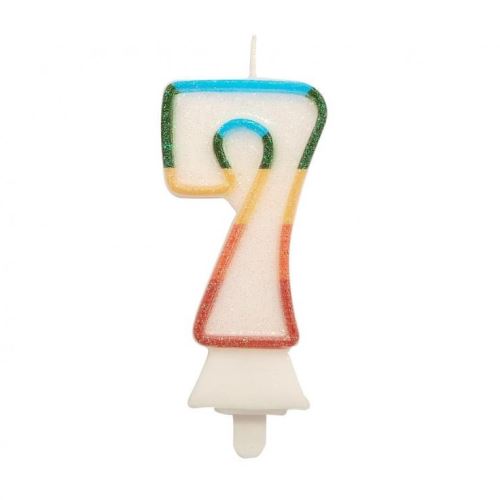 Sviečka tortová - číslica, Bio glitter 8,5 cm