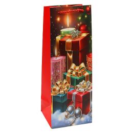 Dárková taška na láhev - vánoční 12x36x10 cm (mix /cena 1ks) (4)