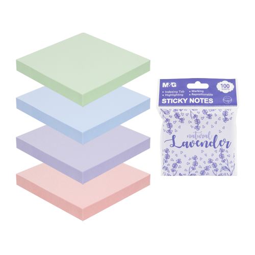 Blok lep. M&G Lavender 76 x 76 mm - 100 listov, mix/1ks