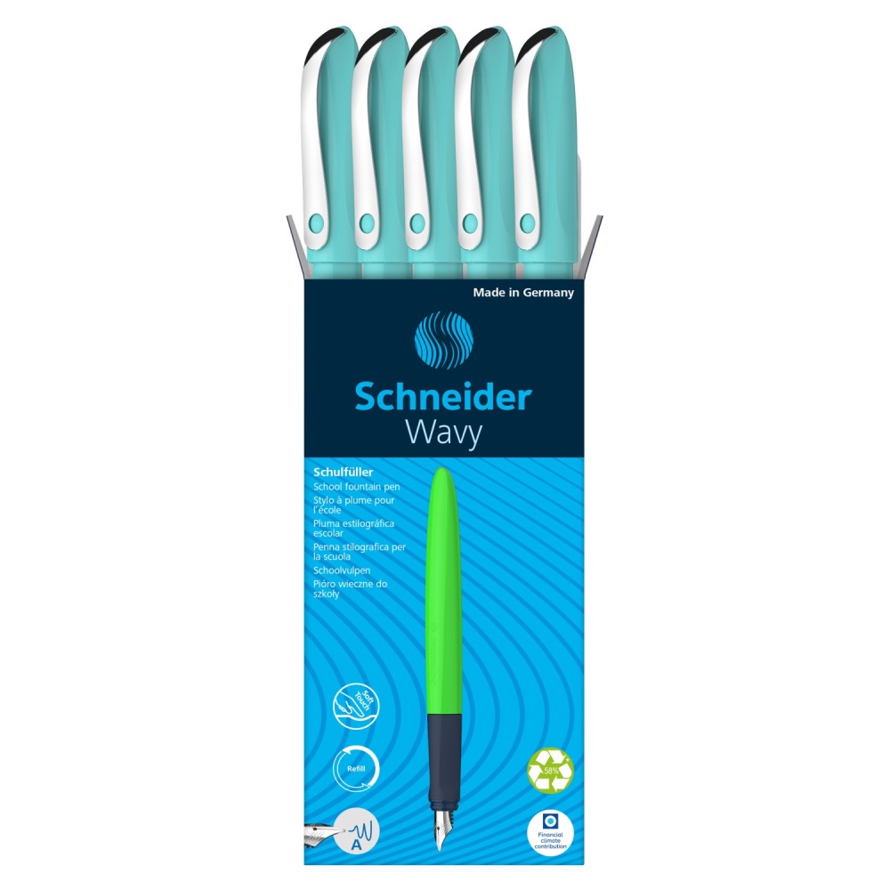 Plnicí pero Schneider Wavy tyrkysová