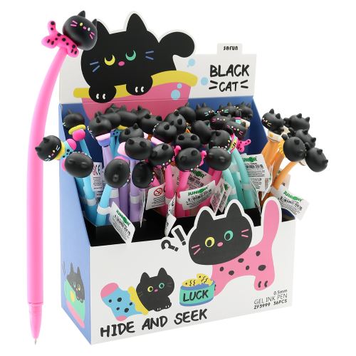 Gelové pero JUNIOR Black Cat 0,5 mm - modrá náplň /1ks (1)