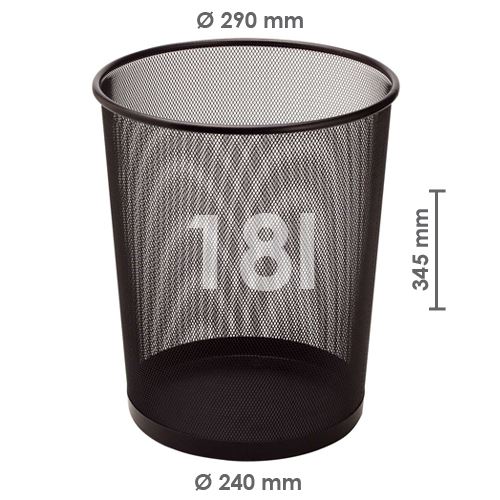 Drôtený kôš na odpadky, čierny 18 l
