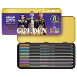 Vláknový fix STABILO Pen 68 metallic HUNTRIX (kovová sada 8 ks)