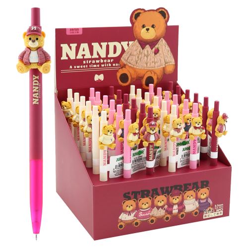 Gelové pero JUNIOR Nandy Bear 0,5 mm medvěd - modrá náplň /1ks (1)