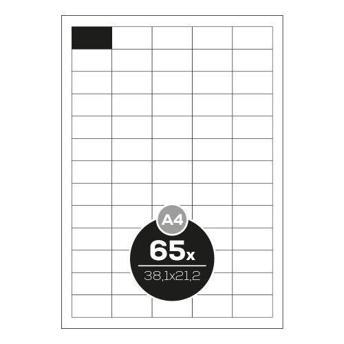 Etikety PRINT A4/1000 ks, 38,1x21,2 mm - 65 etiket, bílé