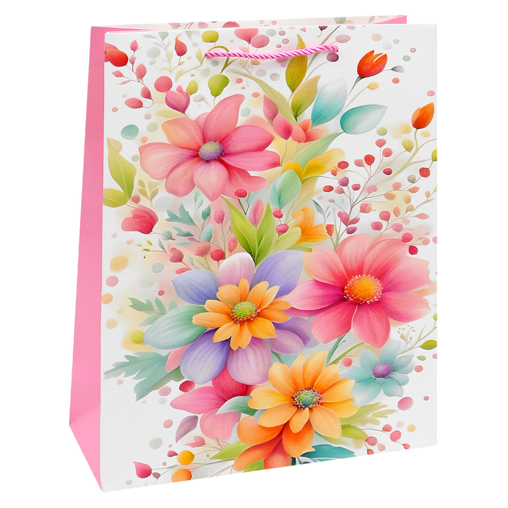 JUNIOR Darčeková taška Pastel Flowers 18x8,5x23 cm (mix /cena 1ks)