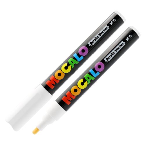 Popisovač akrylový M&G MOCALO Acrylic Marker 2 mm, White S100 (1)