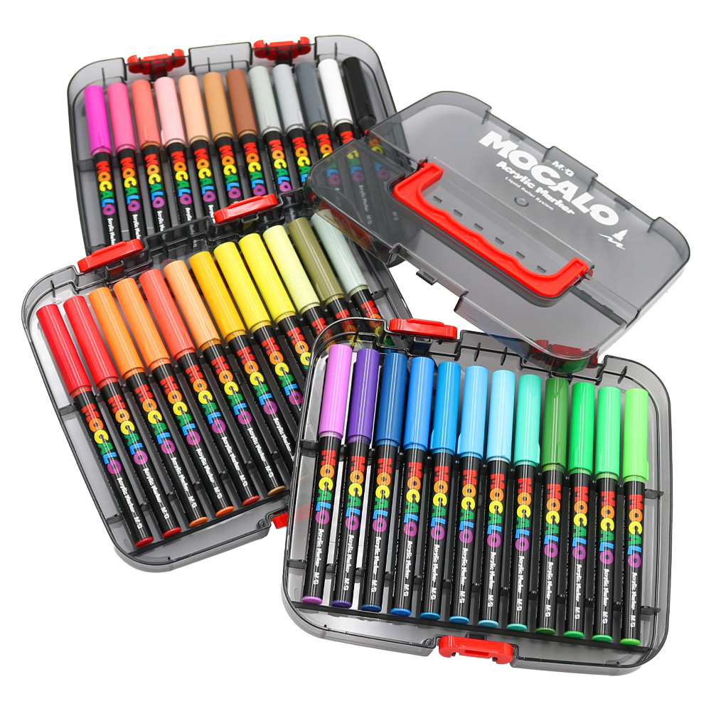 M&G Popisovač M&G MOCALO Acrylic Marker, štětcový hrot (sada 36 barev)