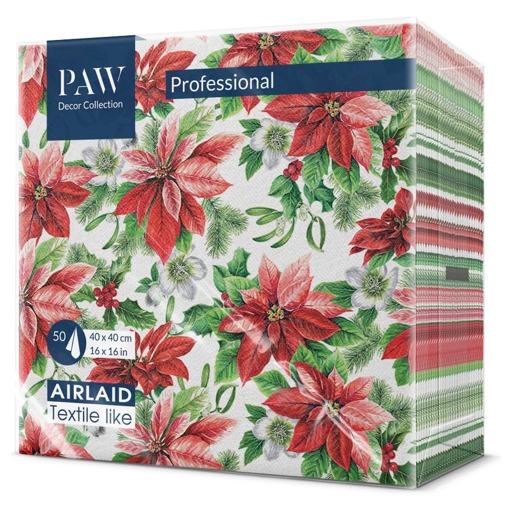 PAW Ubrousky PAW AIRLAID 40x40 cm Glory Poinsettia
