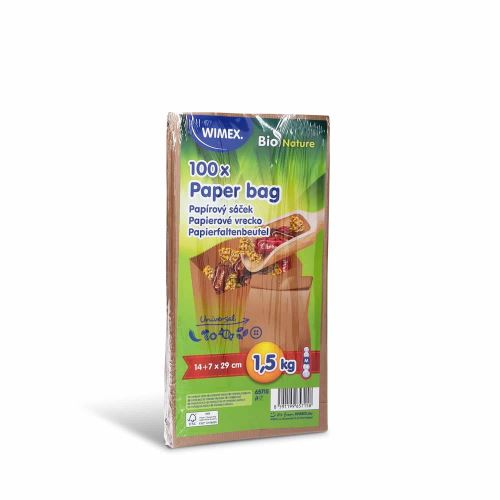 Papierové vrecko hnedé 1,5 kg 14+7x29 cm