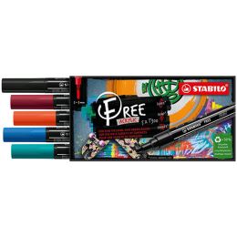 Akrylový popisovač STABILO FREE Acrylic T300 Kulatý hrot 2-3 mm - Urban, sada 5 ks Akrylový popisovač STABILO FREE Acrylic T300 Kulatý hrot 2-3 mm - Urban, sada 5 ks