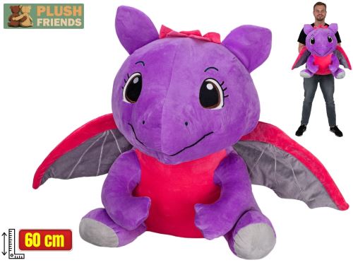 Plush Friends drak fialový plyšový 60cm sedící 0m+
