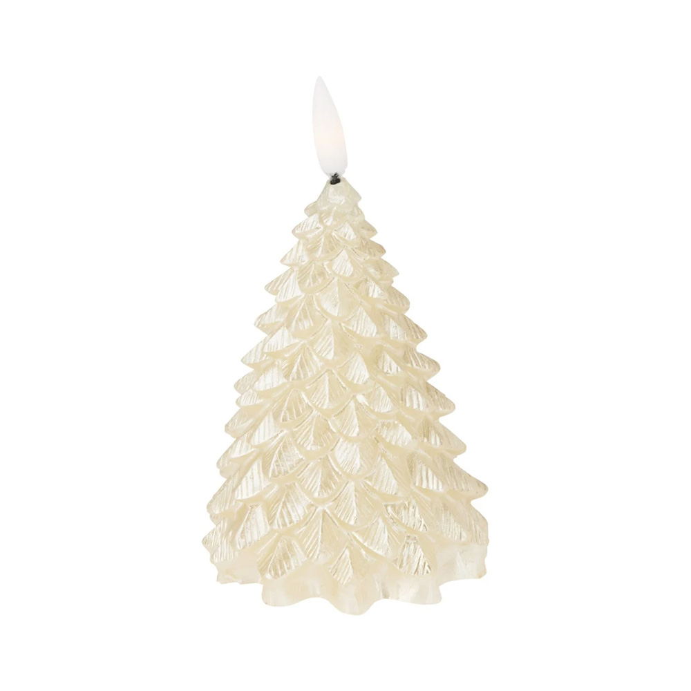 KOOPMAN Sviečka vosková LED s časovačom 11 cm, realistický plameň, zlatá farba