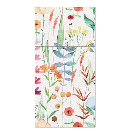 Vrecká na príbory PAW AIRLAID 40x40 cm Watercolor Flowers, 25 ks/bal