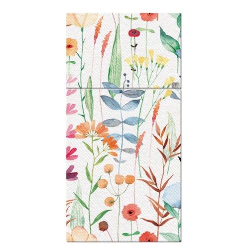 Vrecká na príbory PAW AIRLAID 40x40 cm Watercolor Flowers, 25 ks/bal