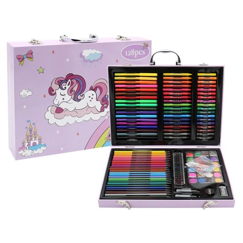 Výtvarná sada v kufříku 128 ks - Unicorn