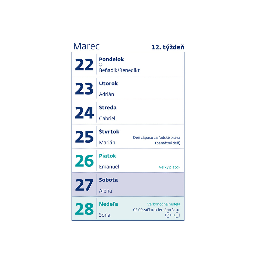 Helma 365 Stolový kalendár 2027 MINI kalendár
