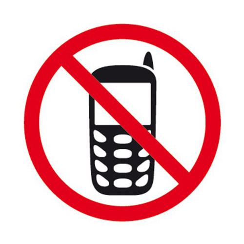 Etikety - informační "Zákaz používání mobilů", 114x114mm