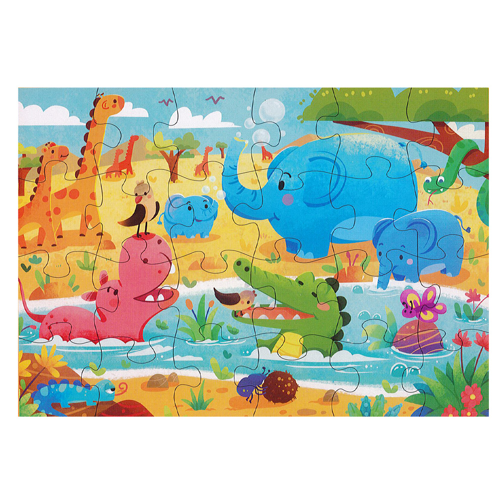 JUNIOR Dětské puzzle 44 x 31 cm (24 dílků) - Animal Party