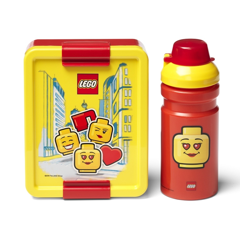 LEGO ICONIC Girl svačinový set (láhev a box) - žlutá/červená