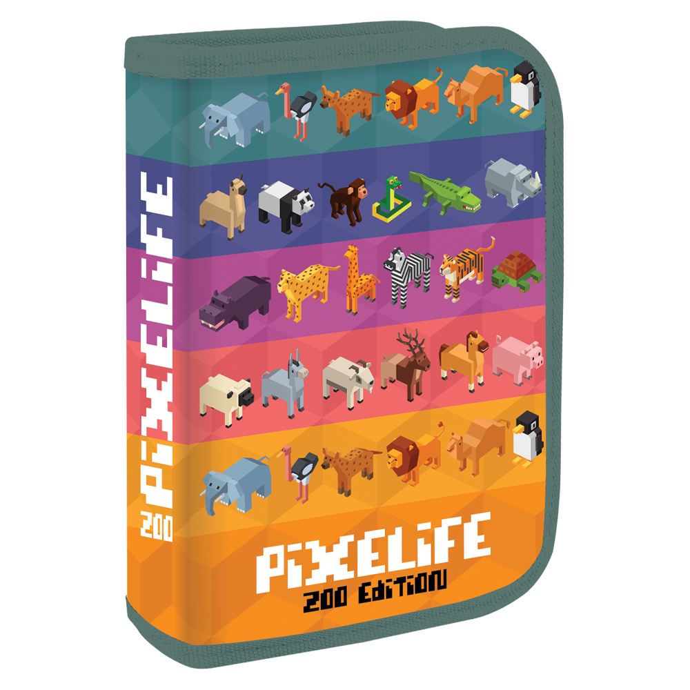 Penál plný - 1 patro, 31 kusů JUNIOR S8 - Pixelife Zoo Edition