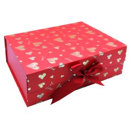 Dárková krabička s mašlí 33 x 25 x 12 cm (mix) -  už len černá a Happy Birthday (1)