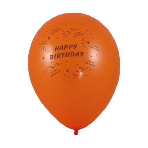 Balón M 25 cm, Happy Birthday /10 ks/