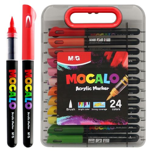 M&G MOCALO Akrylový popisovač, štětcový hrot - sada 24 barev (4)