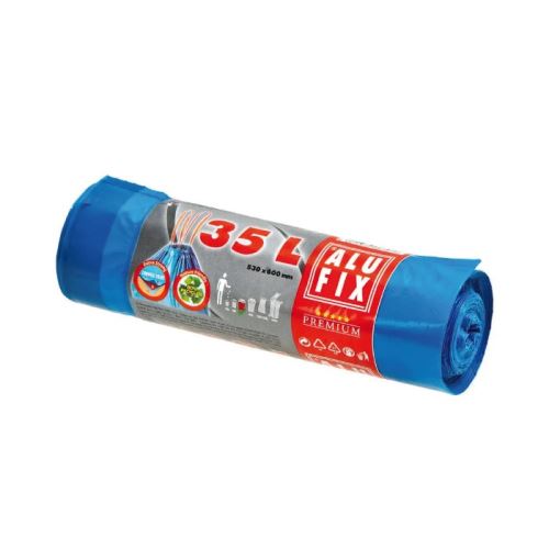 Vrecia na odpad zaťah. LDPE 35L / 15ks (53x60cm) modré