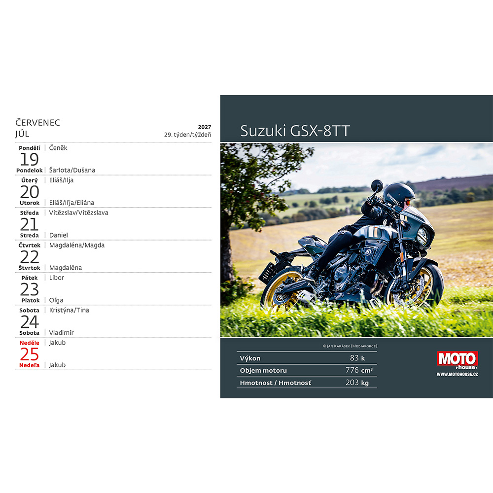 Helma 365 Stolový kalendár 2027 Motorky ČR/SR