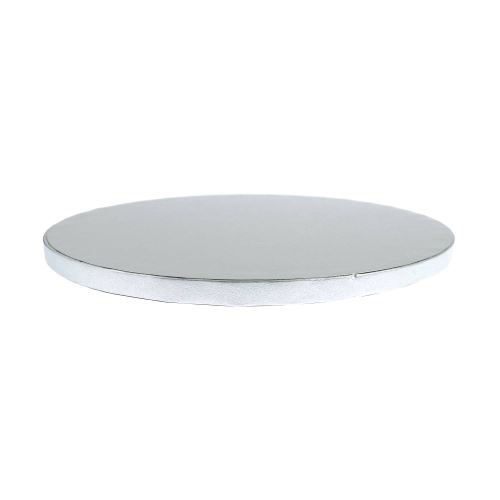 Pevný okrúhly tortový podnos priemer 25 cm /hrúbka 12 mm - strieborný