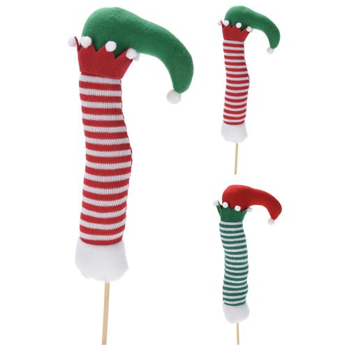 Vánoční punčocha ELF na dřevěné tyči 56 cm (2 varianty /cena za 1 ks)