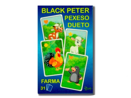 Černý Petr/Pexeso/Dueto farma 3v1 7x10,5x1,5cm 31ks krabičce