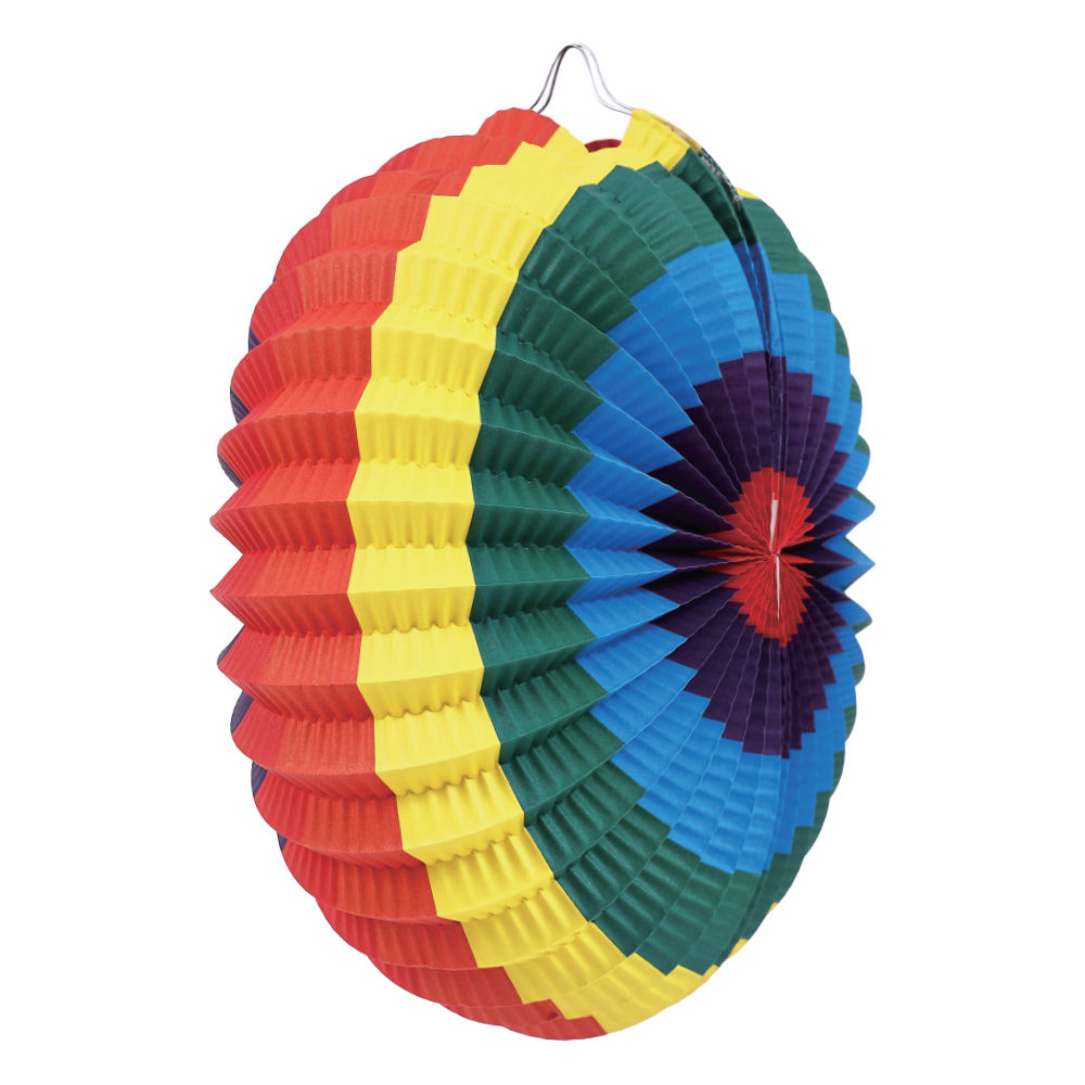 Lampion kulatý 30 cm Duhové barvy