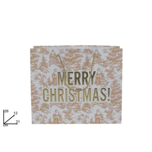 Dárková taška Merry Christmas horizontal 31x26x12 cm
