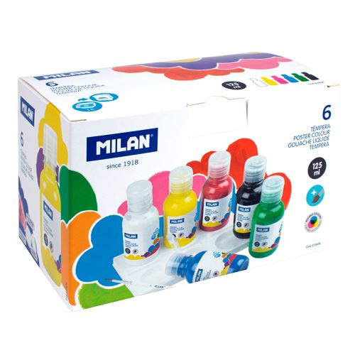 Sada temperových farieb MILAN 6ks 125 ml