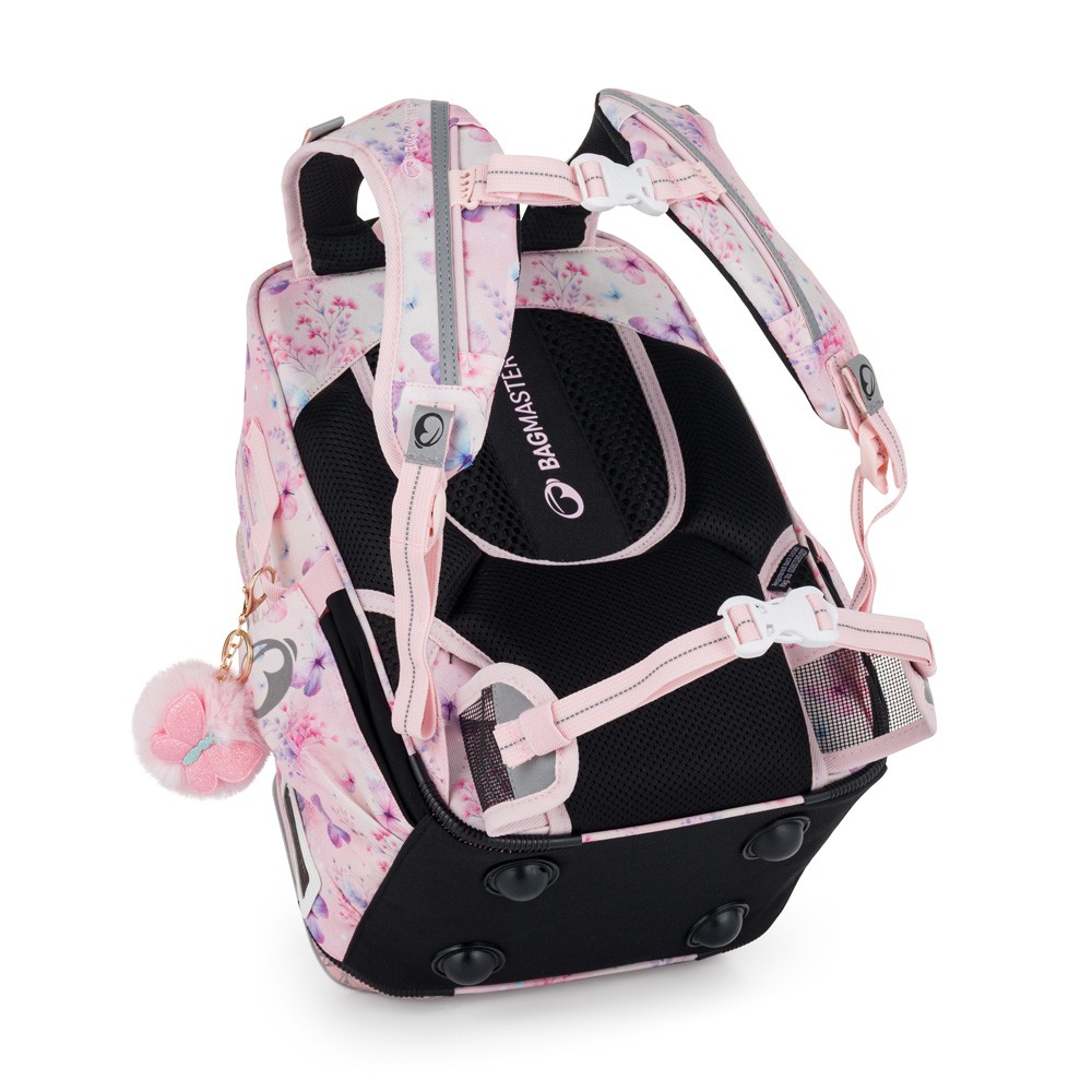 Sada školního batohu BagMaster DOPI 25 A + penál + pouzdro - Butterflies