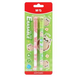 Pero gelové /gumovací M&G iErase Soft Animals - Sova (0,7 mm) sada 2 ks - modrá náplň (1)