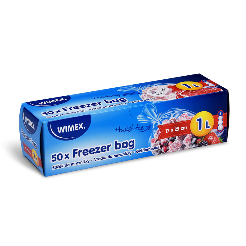 Vrecko do mrazničky (LDPE) transparentné 17 x 25 cm 1L `S` [50 ks]