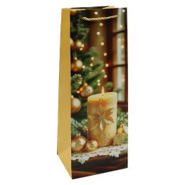 Dárková taška na láhev - vánoční 12x36x10 cm (mix /cena 1ks) (4)