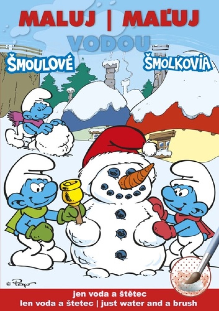 Omalovánka A5 Akim Maluj vodou - Šmoulové